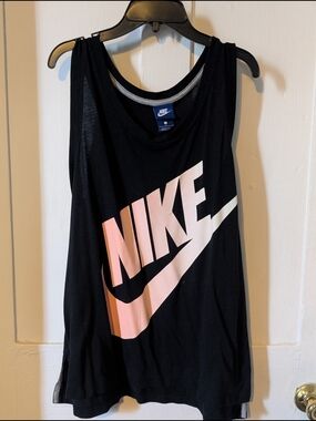 Nike Black Tank Top with Pink Logo